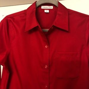 COLDWATER CREEK BUTTON-DOWN COTTON SHIRT, XS, NWOT
